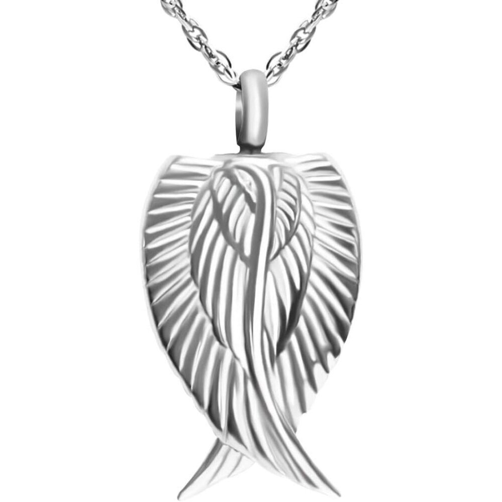Angel Wing Cremation Necklace for Ashes Stainless Steel Urn Pendant Ashes Holder